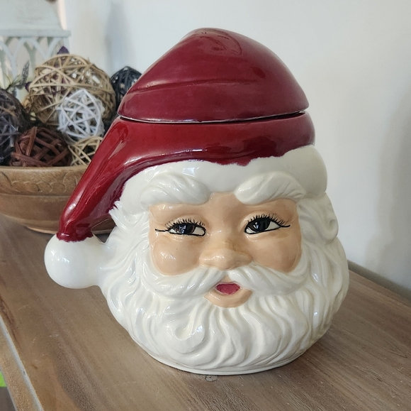 Vintage Santa Claus Cookie Jar, Very Rare Design, Unmarked, Unbranded, Excellent - Picture 1 of 13